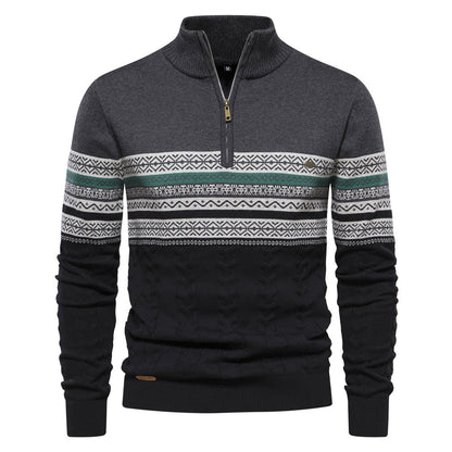 Albert - Pull chic avec demi-zip pour hommes