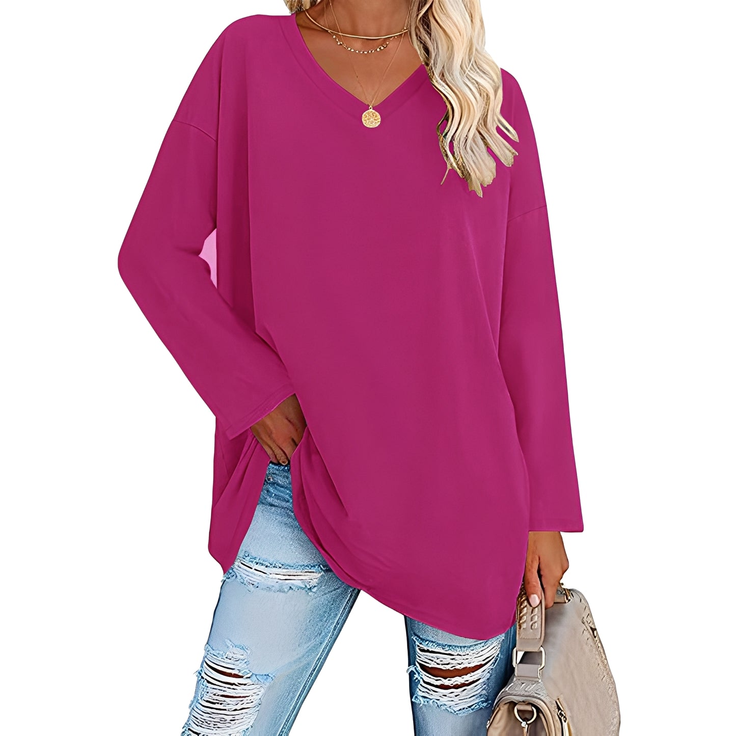 Laëtitia - Elegant loose long-sleeved blouse for women
