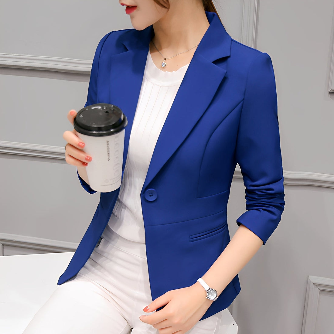 Lindy - Blazer élégant à un bouton pour femmes