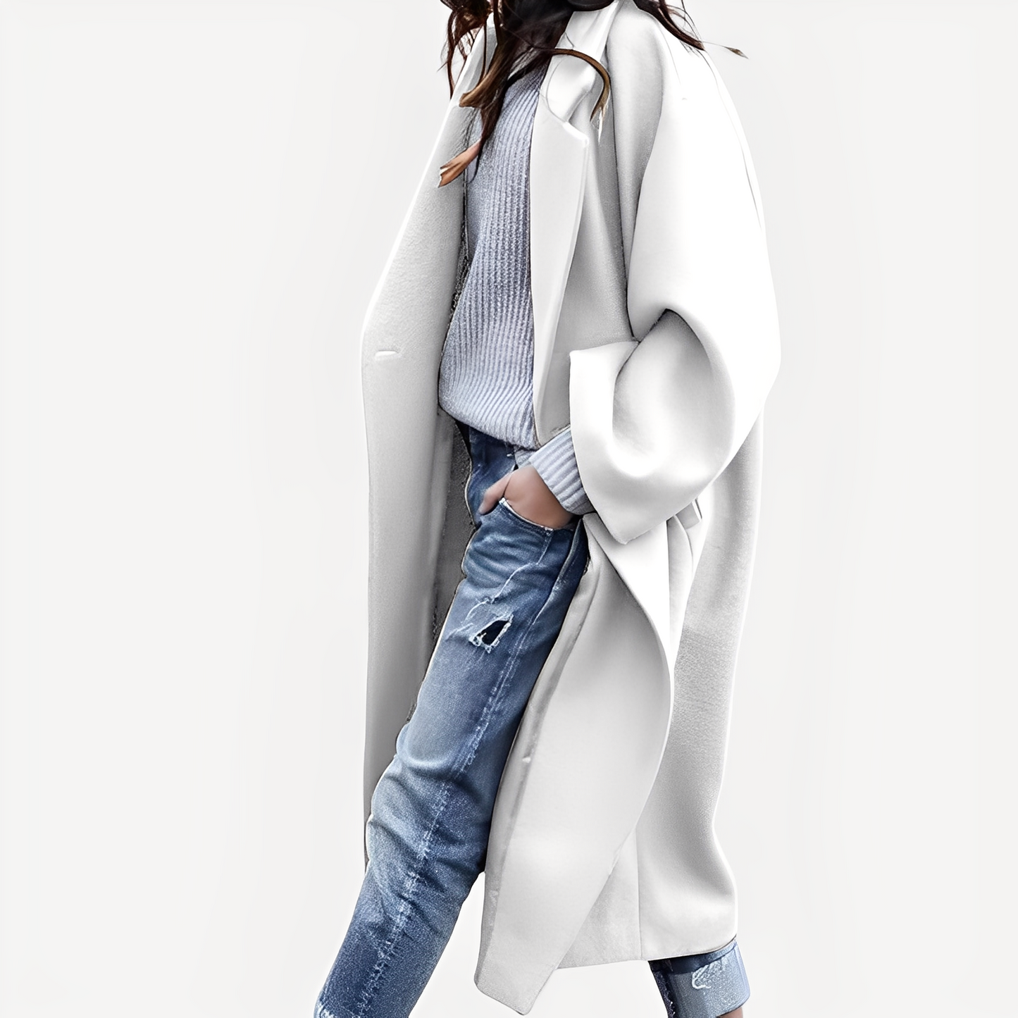 Camellia - Long manteau en laine pour femme