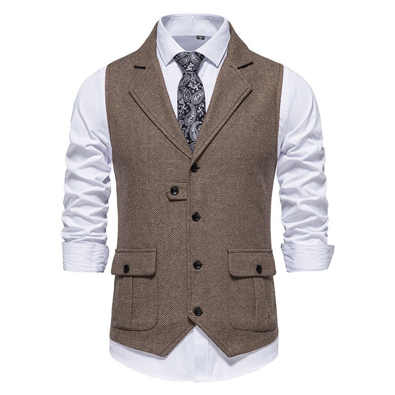 Rodney - Manteau homme classique à un seul bouton avec motif à chevrons