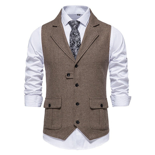 Rodney - Manteau homme classique à un seul bouton avec motif à chevrons