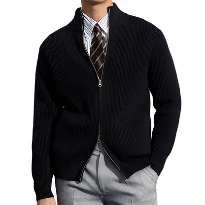 Mark - Veste en maille chaude et traditionnelle avec motif côtelé pour hommes