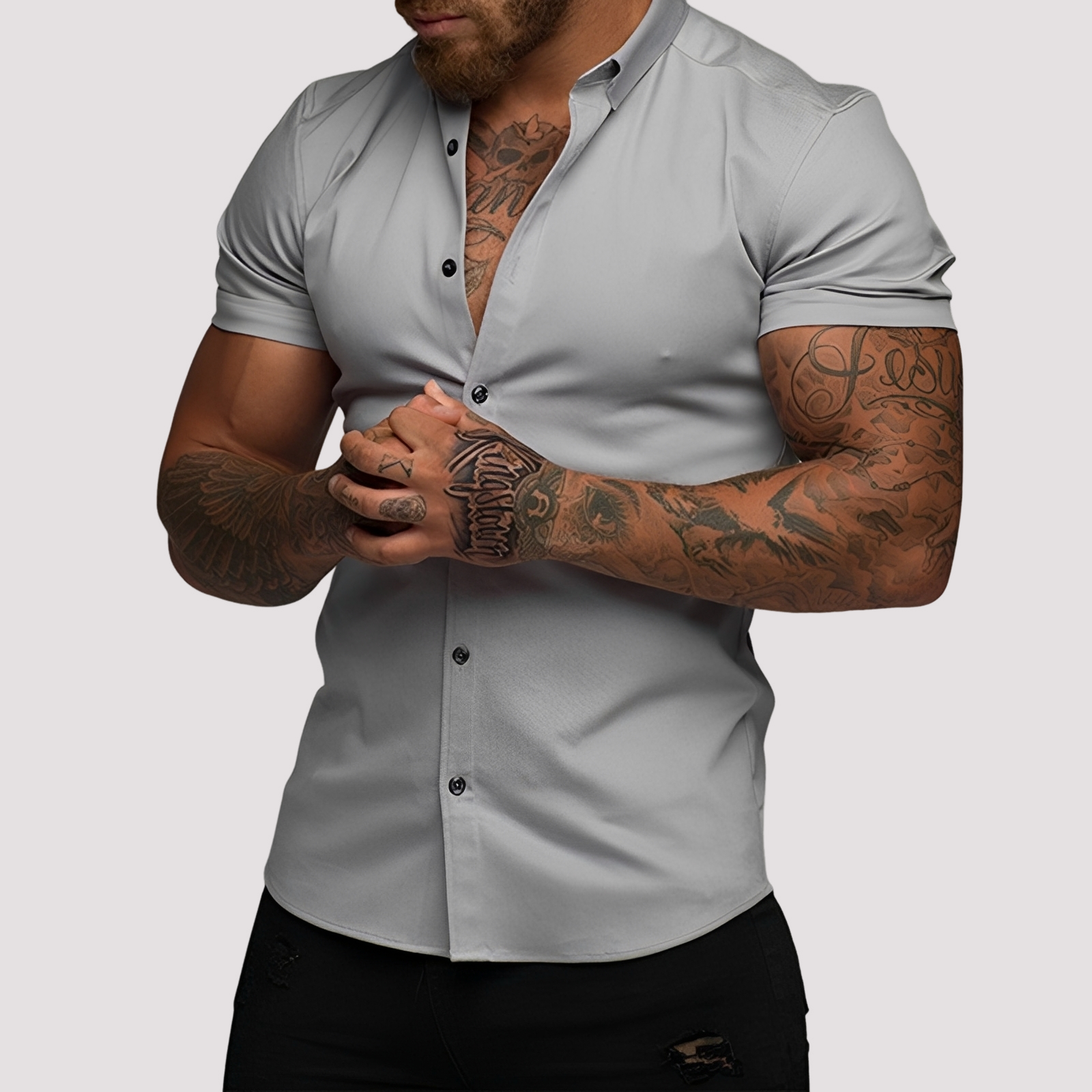 Oscar - Chemise slim fit à manches courtes pour hommes