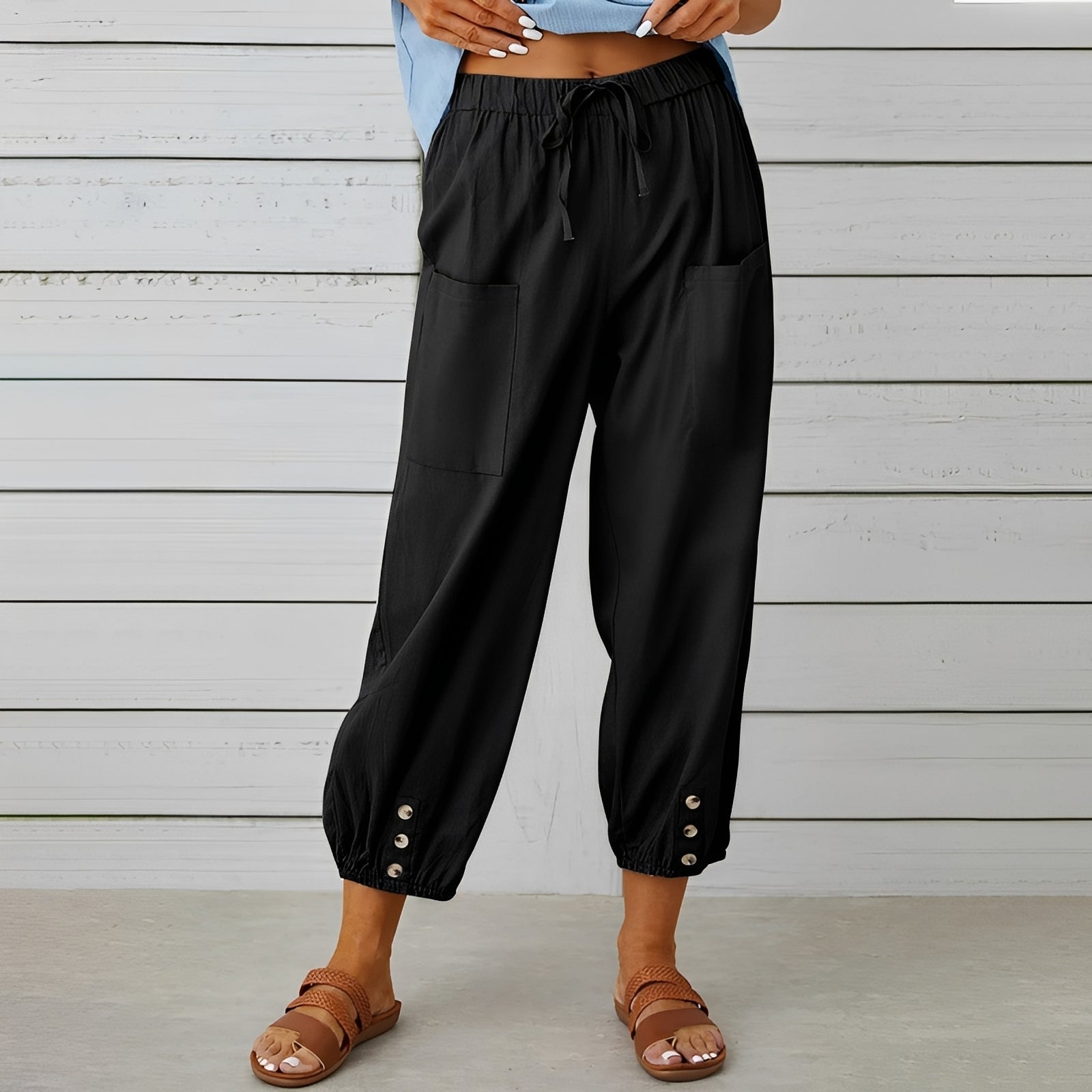 Christa - Pantalon ample, casual et raccourci pour femmes