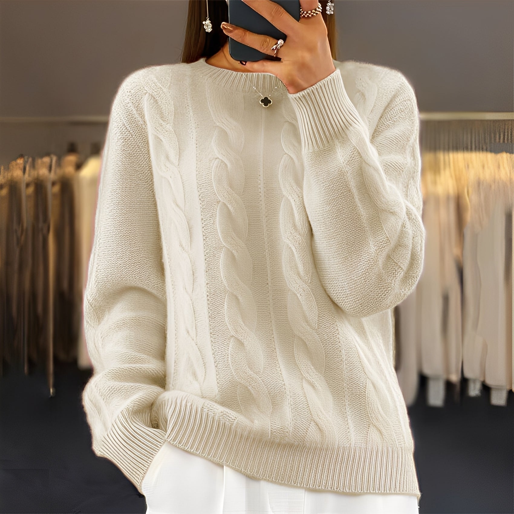 Theresa - Pull chaud et classique en laine pour femmes