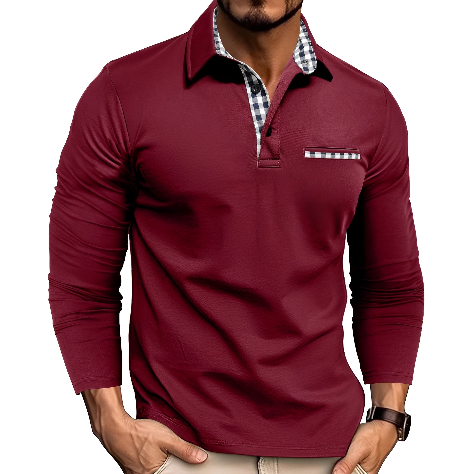 Jerome - Polo homme décontracté à manches longues