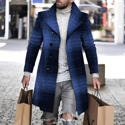 Terry - Manteau élégant en laine à carreaux pour homme