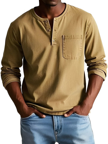 Steve - Chemise homme décontractée à manches longues