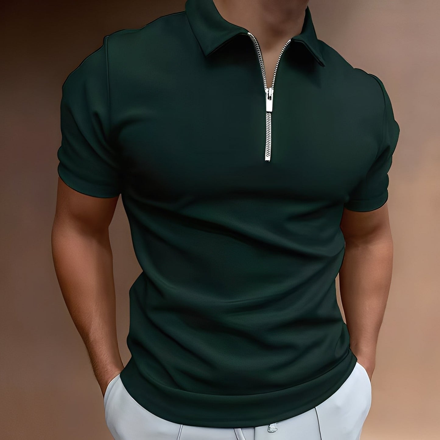Hubert - Polo chic avec zip pour hommes