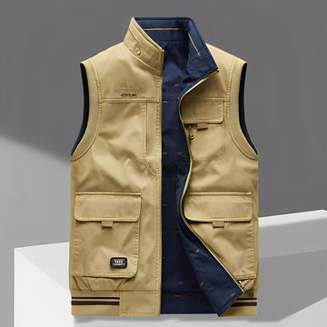 Géraud - Gilet de luxe à multiples poches pour homme