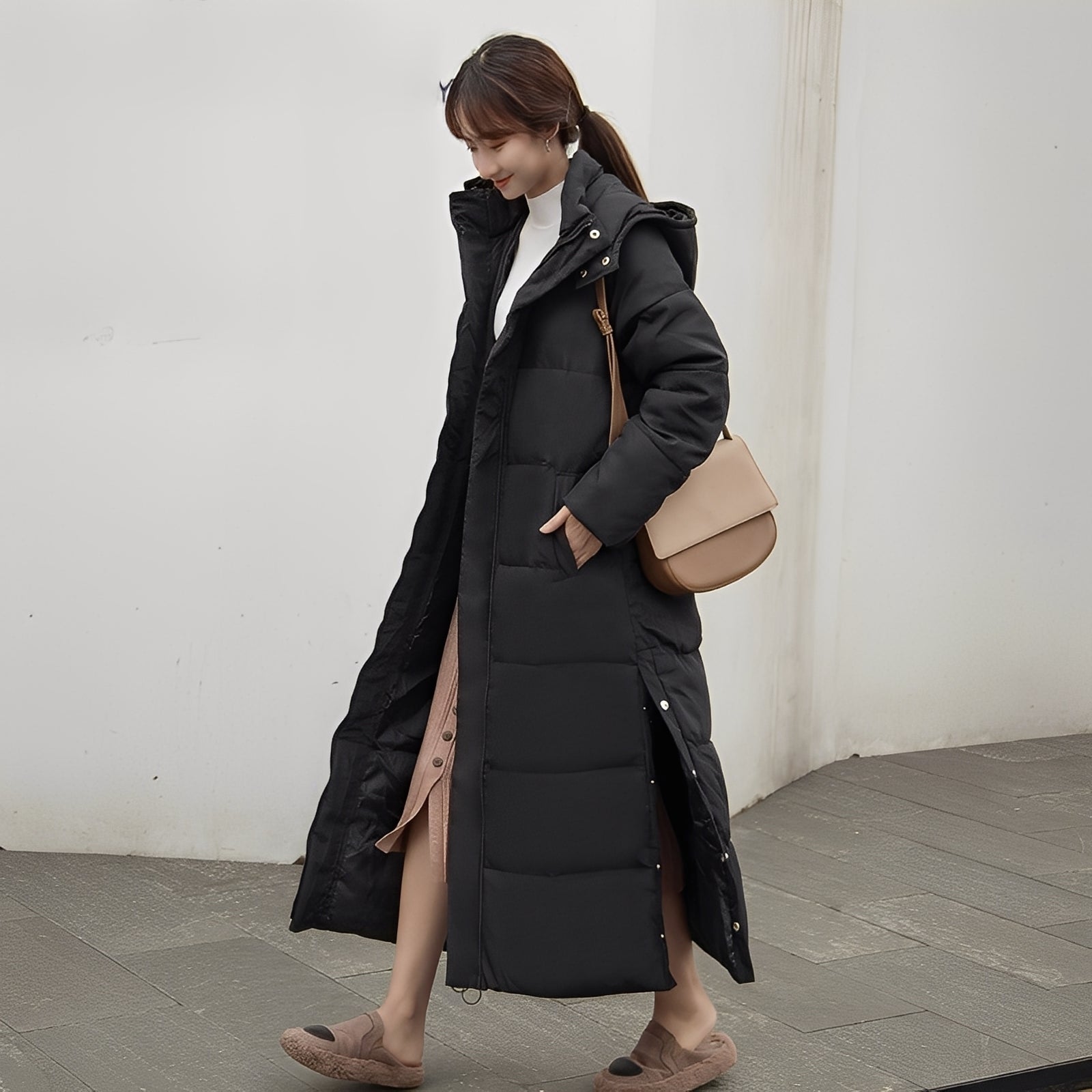 Maylis - Long manteau d'hiver matelassé chaud pour femme