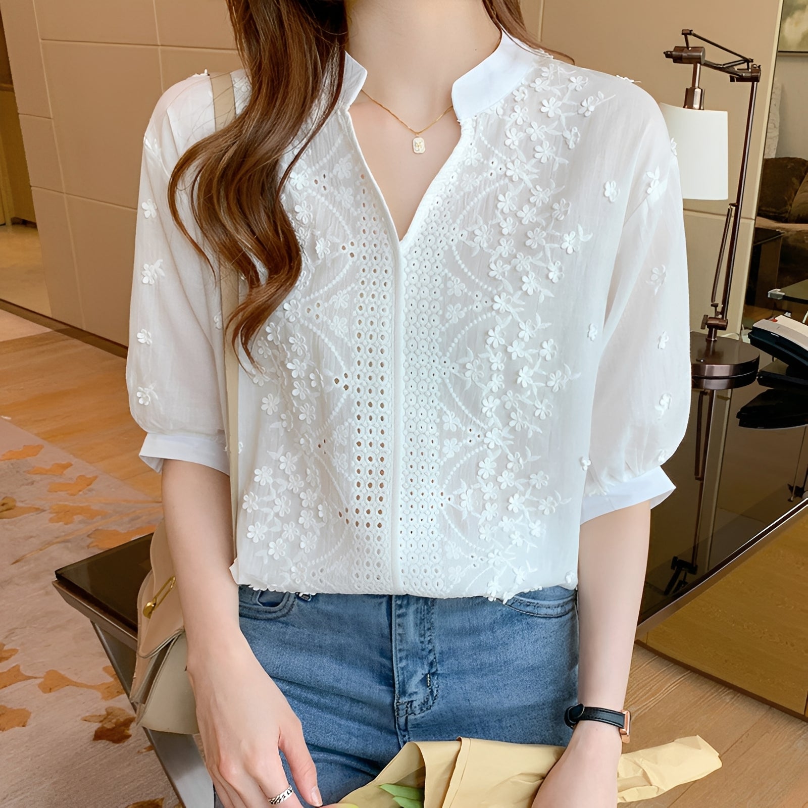Monika - Chemisier pour femme - pour un look de tous les jours