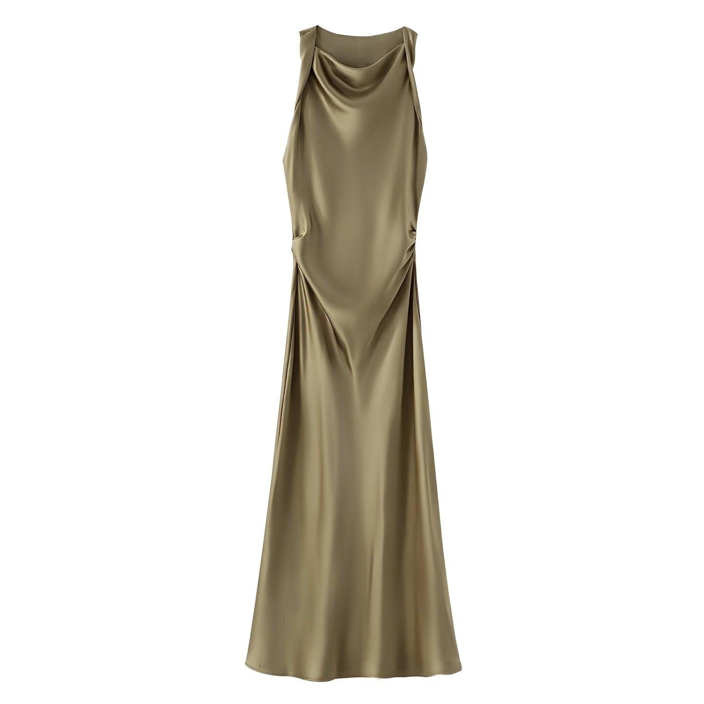 Veronica - Elegant mid-length dress with open back for women