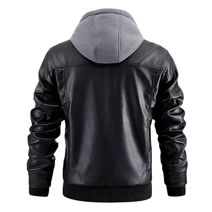 Everard - Veste de moto classique avec capuche pour hommes