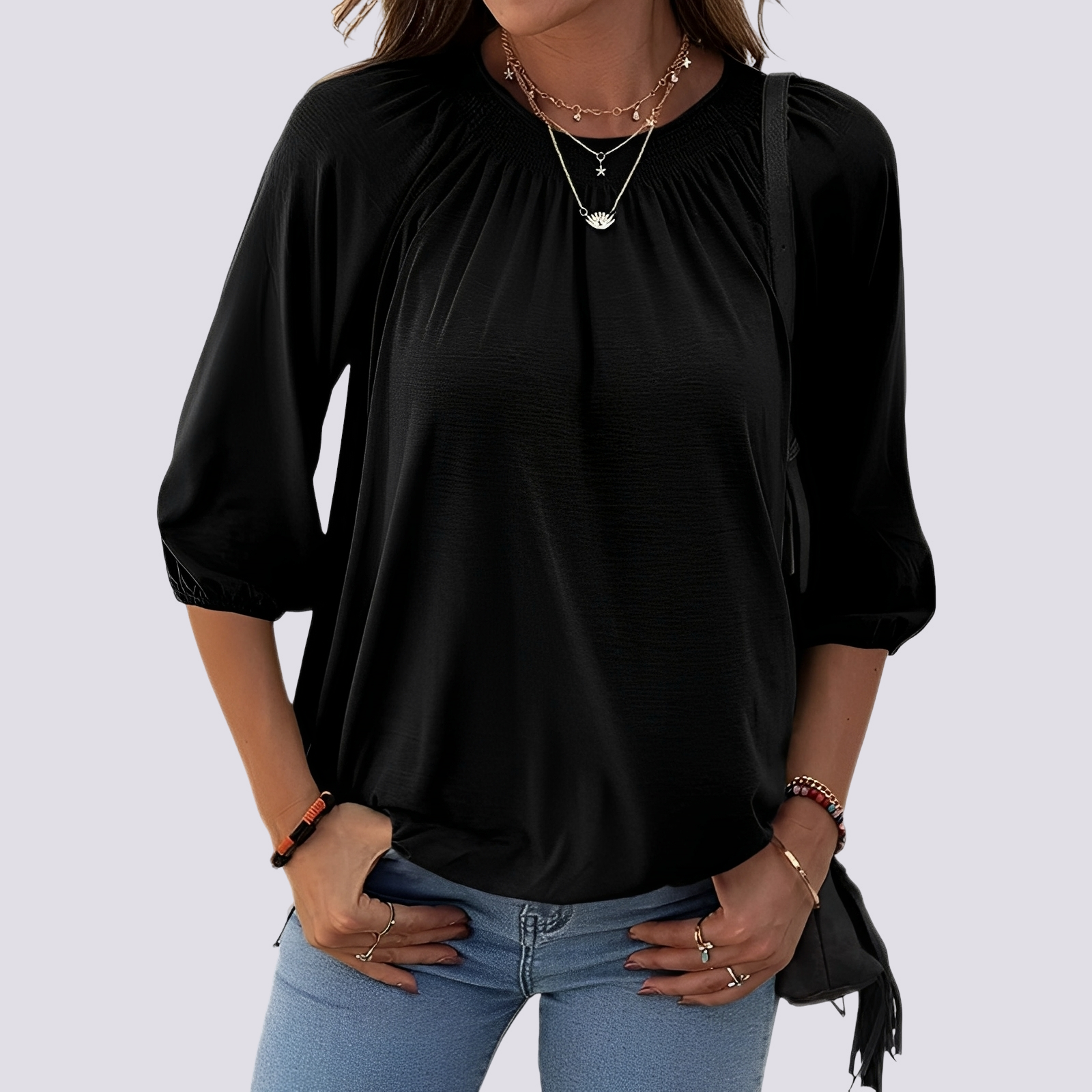 Telsa - Blouse casual à col rond pour femmes