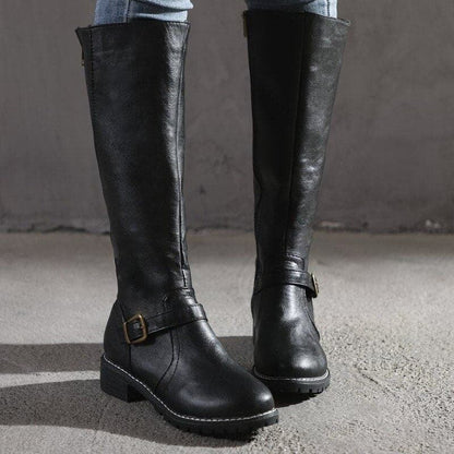 Marisa – Bottes en cuir à talons carrés