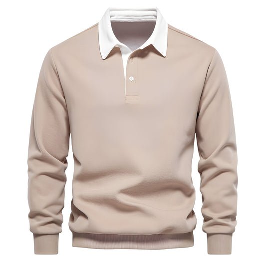 Shelton - Polo décontracté pour homme à manches longues