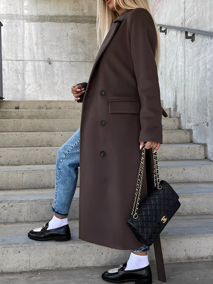 Suzanne - Manteau classique avec double rangée de boutons et ceinture pour femmes