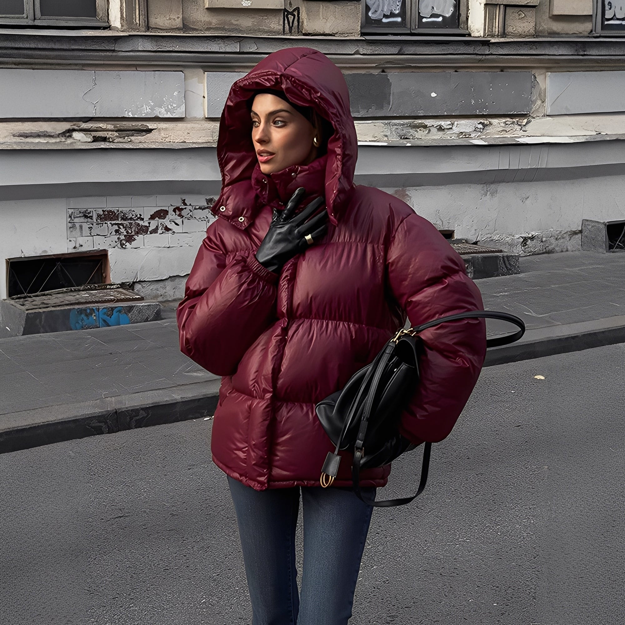 Rozanne - Manteau chaud avec capuche amovible pour femmes