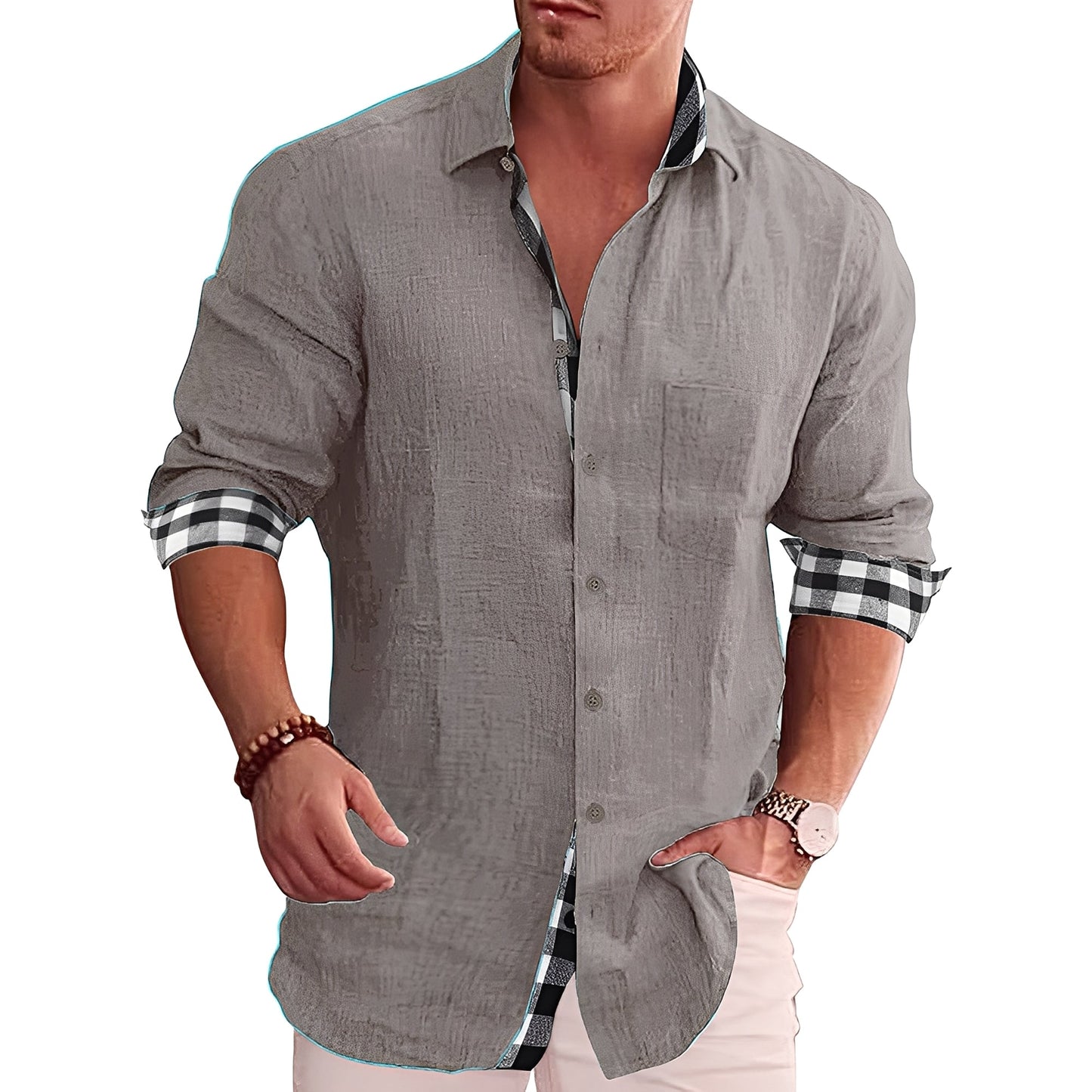Ronald - Chemise décontractée à motifs pour hommes