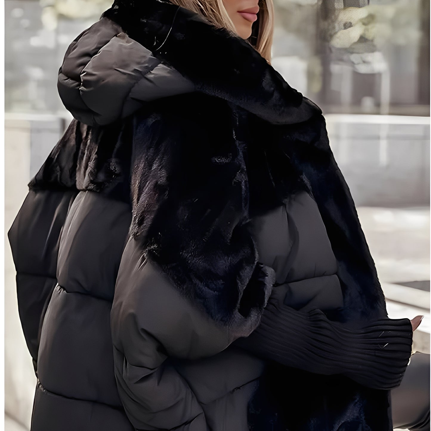 Barbara - Blouson aviateur luxueux à capuche pour femme