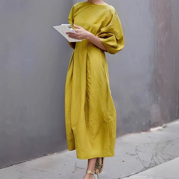 Mariam - Robe Midi Décontractée avec Plis