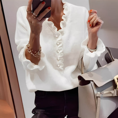 Isabella - Pull tricoté raffiné avec boutons pour dames