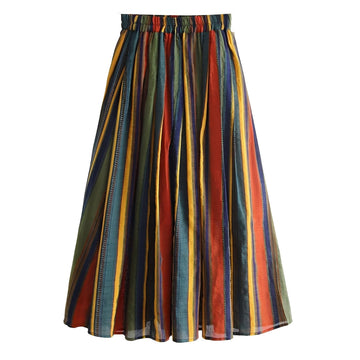 Tashia - Jupe évasée rayée chic pour femmes