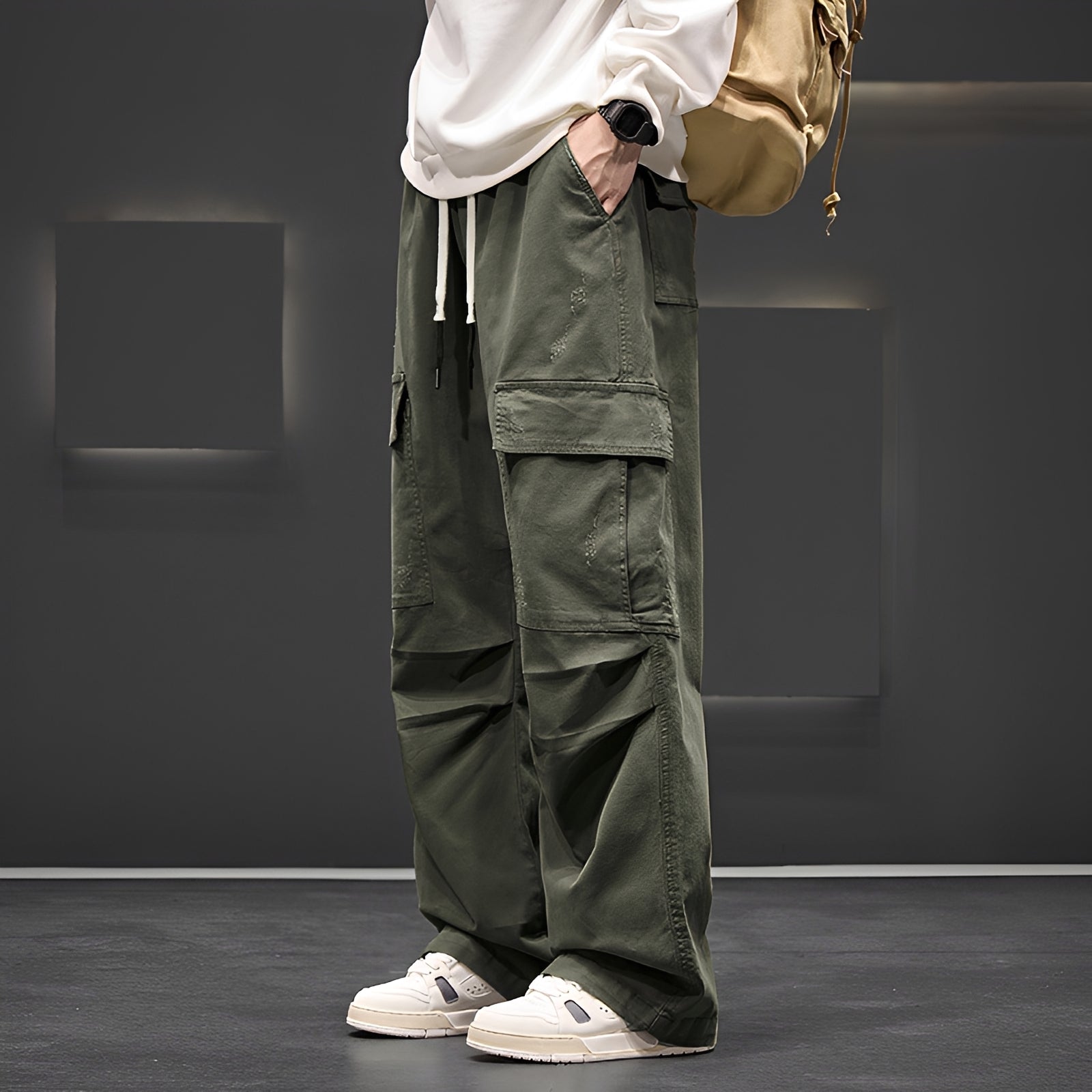 Brennan - Pantalon Cargo Ample et Détendu