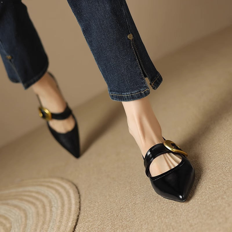 Teegan - Chaussures plates à bout pointu avec petit talon