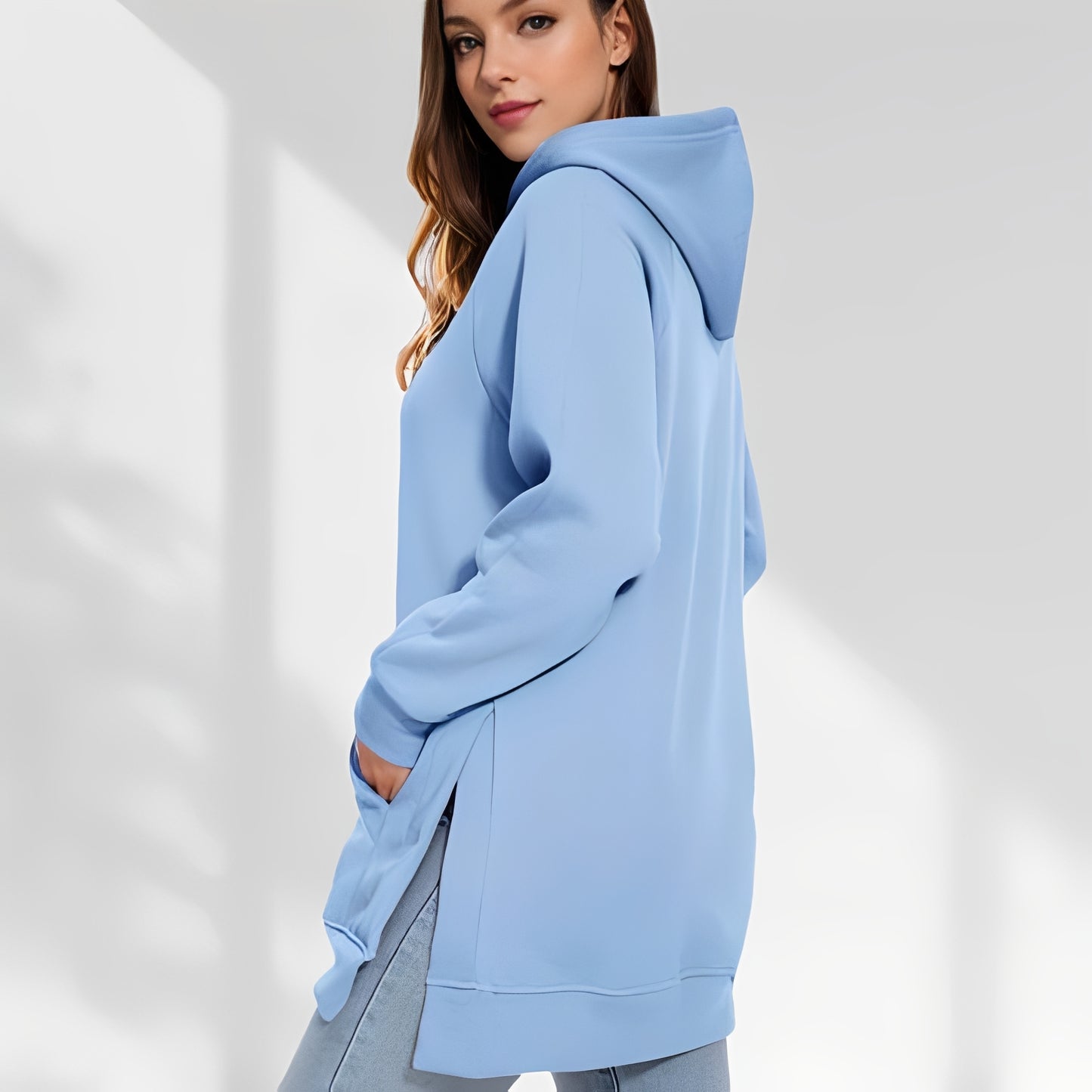 Amarante - Veste oversize à capuche pour femme