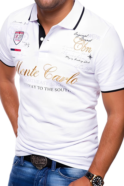 Brent - Polo décontracté avec motif pour hommes