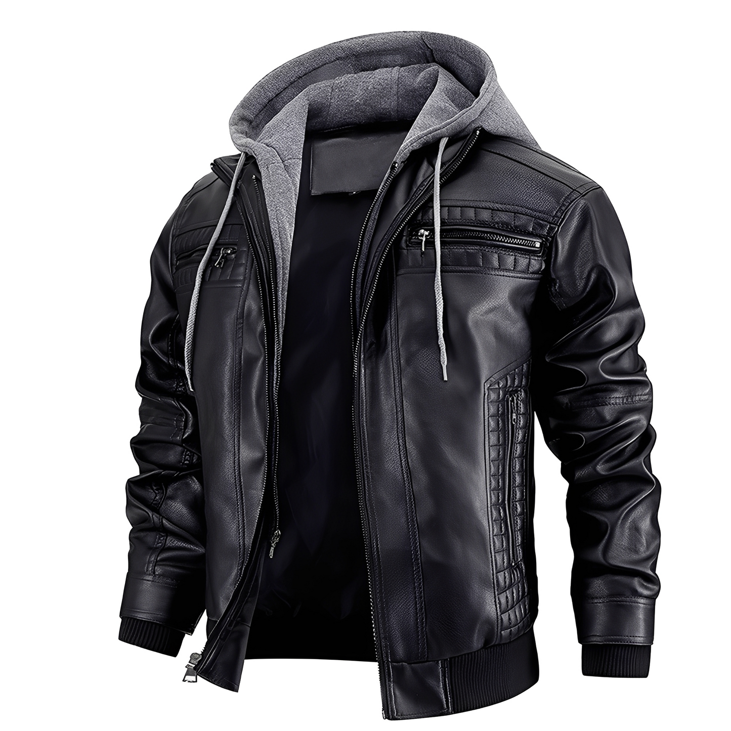 Everard - Veste de moto classique avec capuche pour hommes