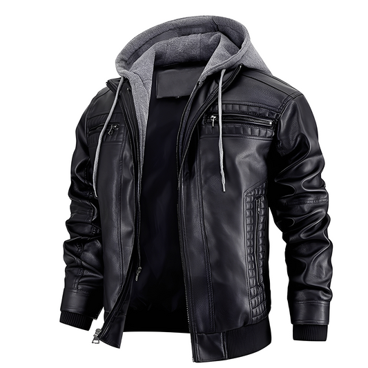 Everard - Veste de moto classique avec capuche pour hommes