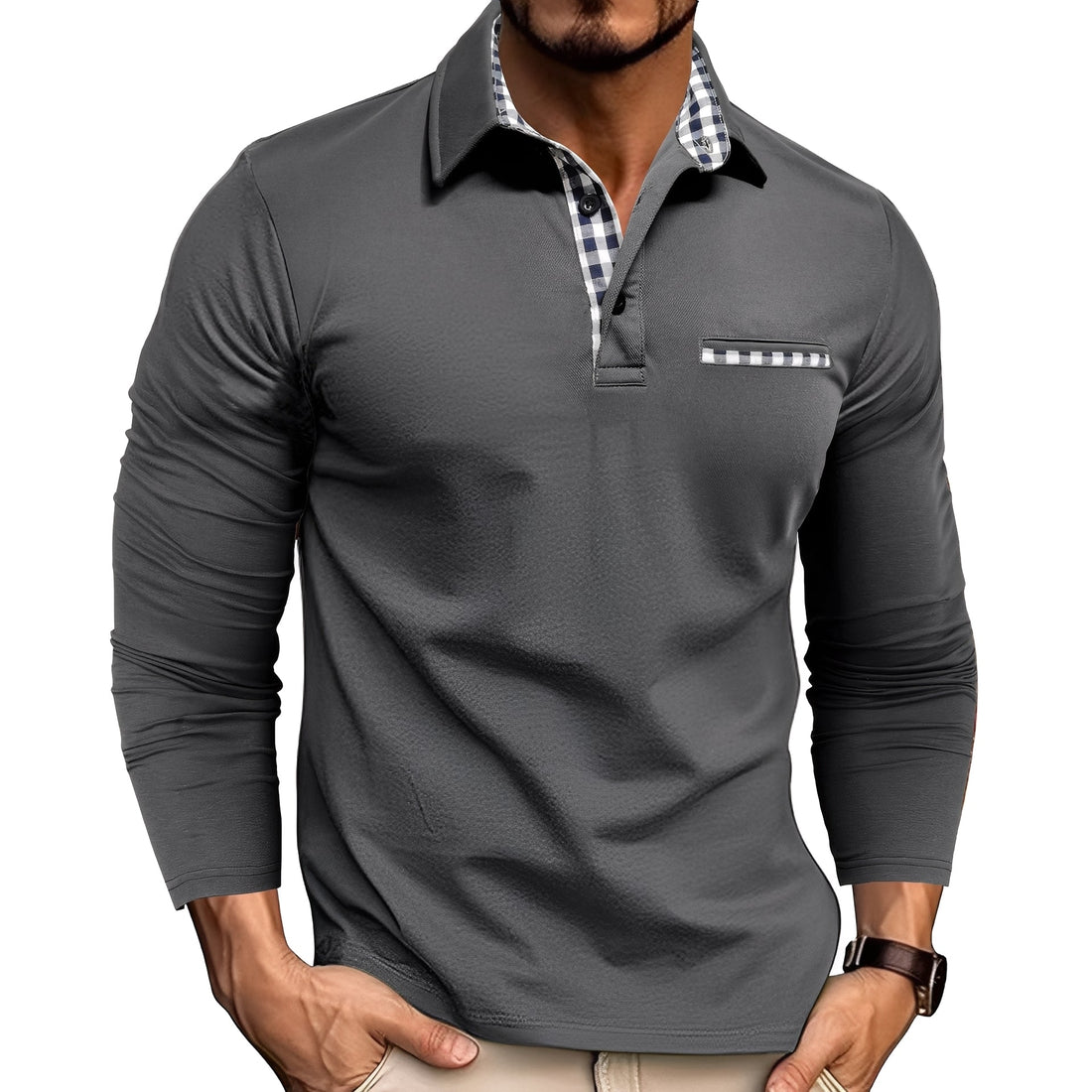 Jerome - Polo homme décontracté à manches longues