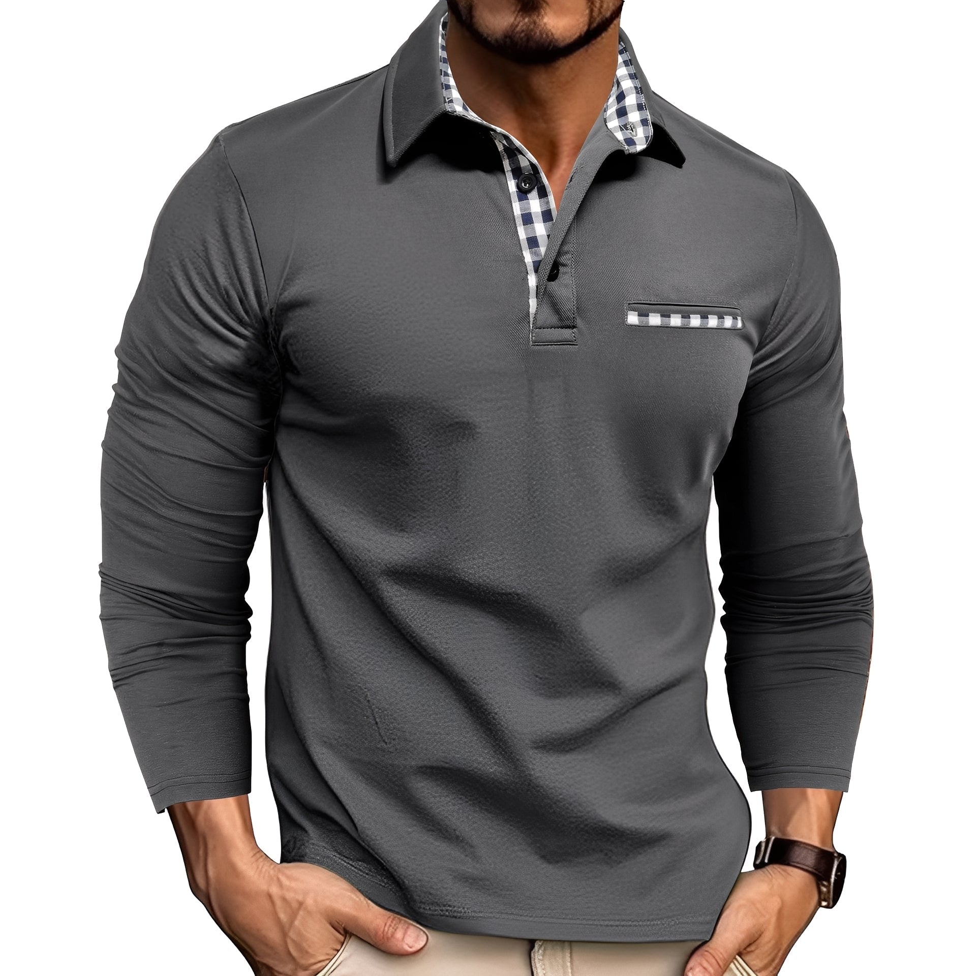 Jerome - Polo homme décontracté à manches longues