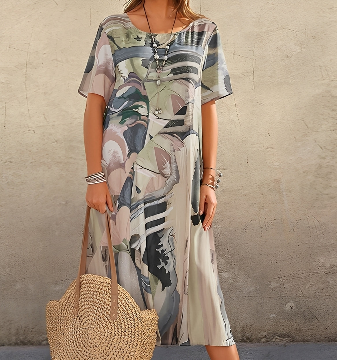 Alexa - Robe à imprimé chic et coupe ample pour femmes