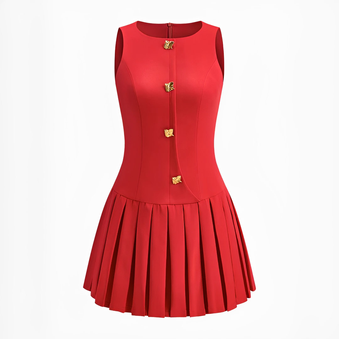 Valery - Robe Mini Plissée Raffinée