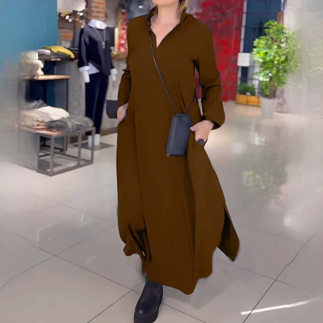 Cassie - Robe Décontractée à Manches Longues