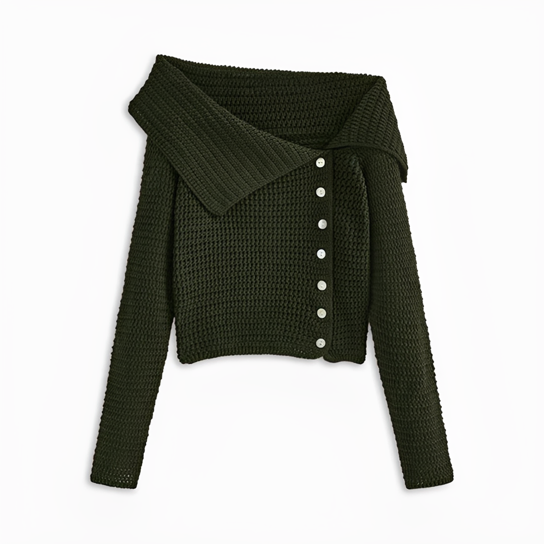 Ginalyn - Pull asymétrique à épaule découverte