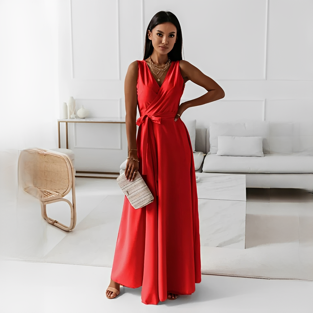 Quiana - Robe élégante à col en V pour femmes