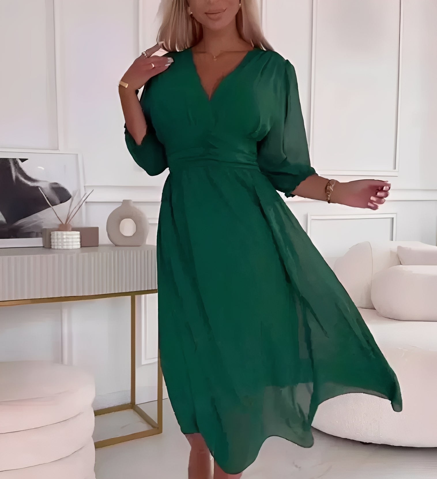 Aysha - Robe mi-longue avec manches longues