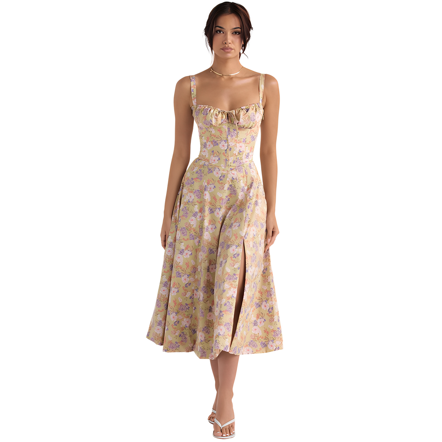 Irene - Elegantes mittellanges Korsettkleid für Damen