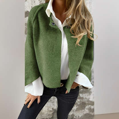 Noélie - Wool coat with round collar for women