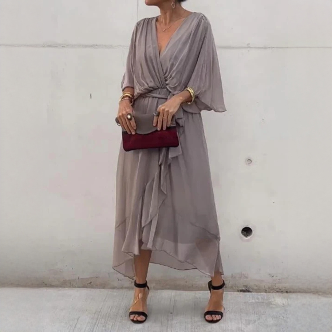 Demara - Robe élégante à encolure en V pour femmes