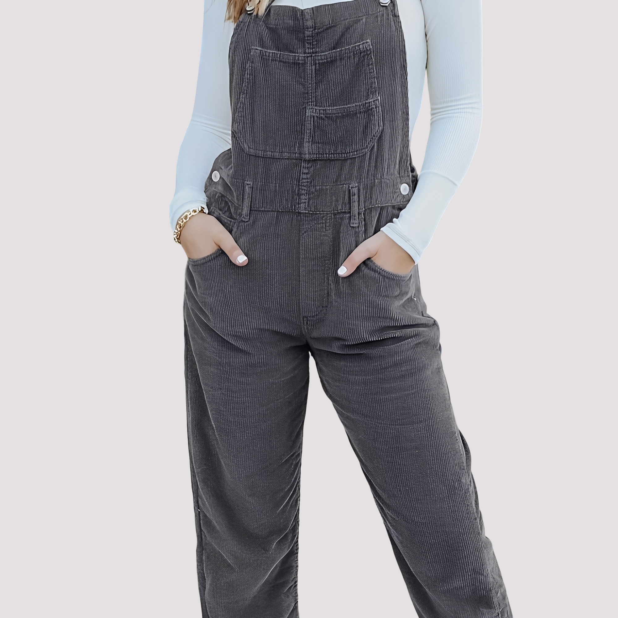 Sophie - Combinaison casual en jean, coupe large pour femmes