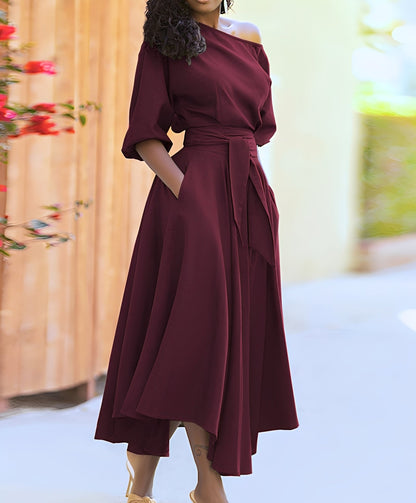 Rachael - Robe chic avec ceinture pour femmes