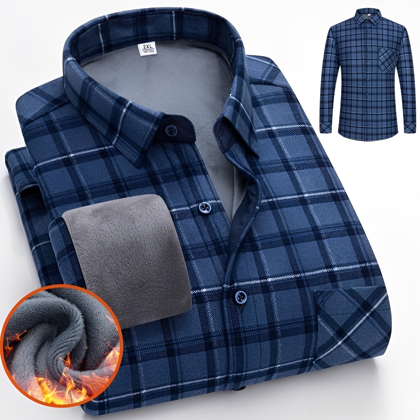 Anton - Élégante chemise à carreaux avec doublure polaire chaude pour hommes