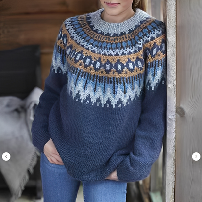 Manuela - Damenpullover mit nordischem Wintermuster